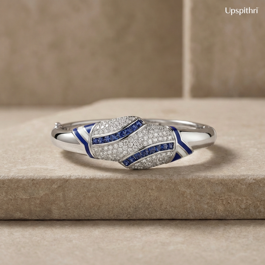 CareUplift™ Azure Wave Crystal Cuff Bracelet