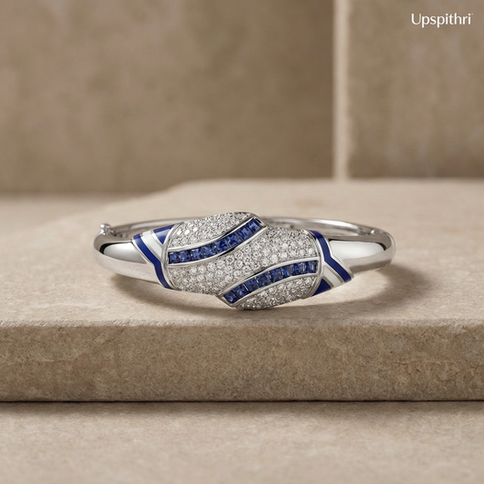 CareUplift™ Azure Wave Crystal Cuff Bracelet