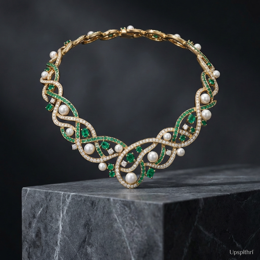 CareUplift™ Verdant Symphony Pearl & Emerald Necklace